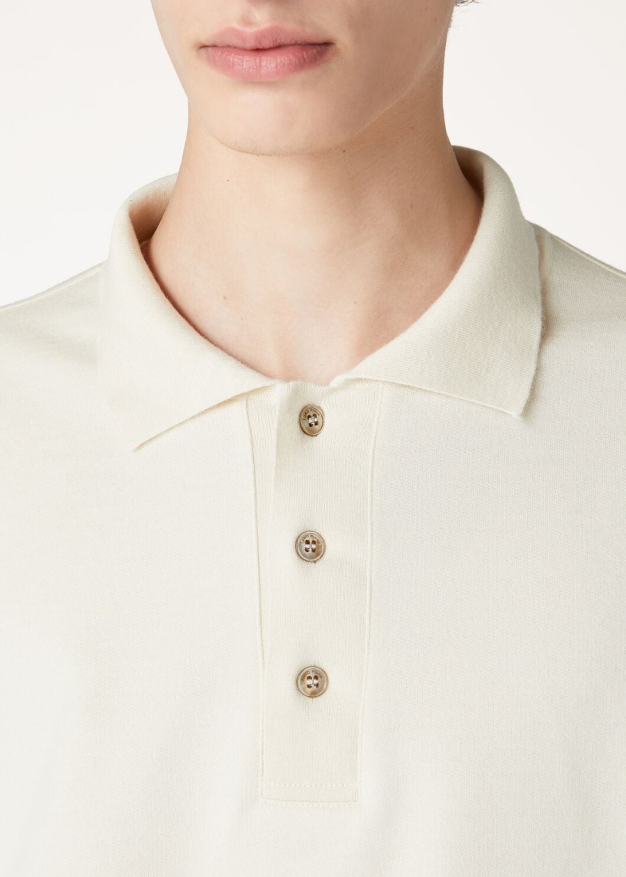 cocooning kasjmier vanille ivoor poloshirt