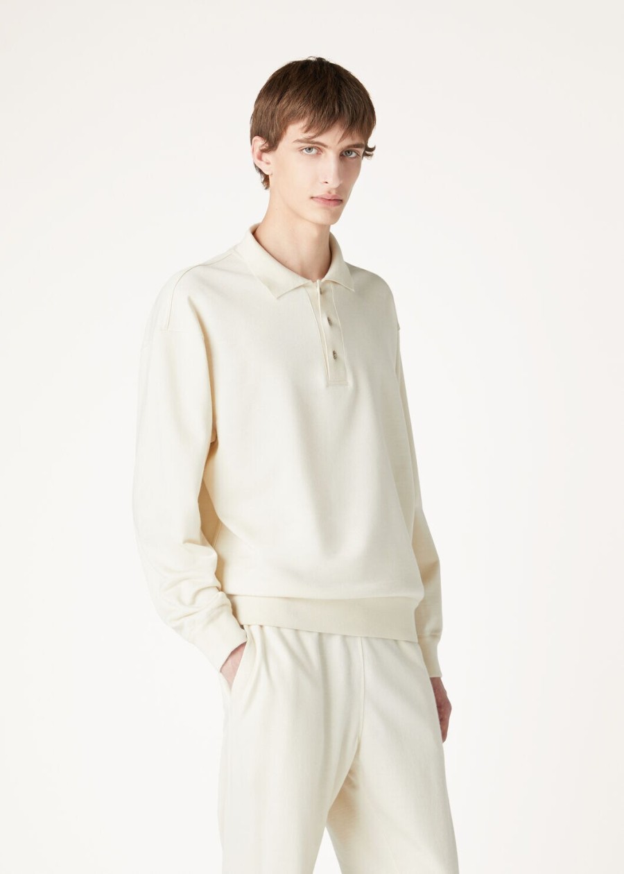 cocooning kasjmier vanille ivoor poloshirt