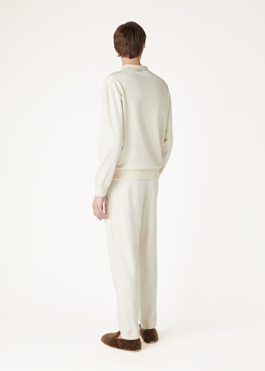 cocooning kasjmier vanille ivoor poloshirt