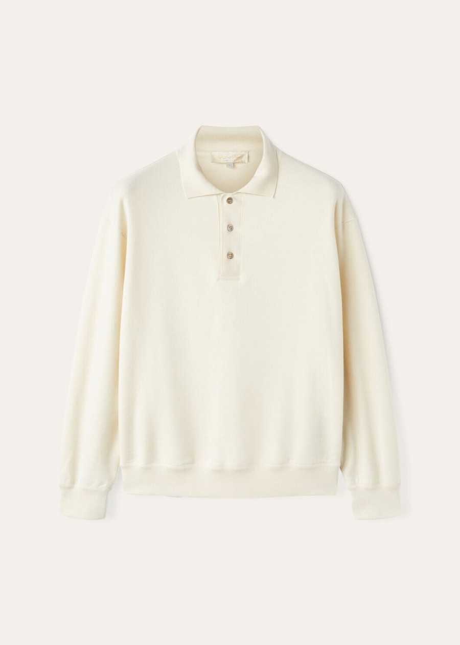cocooning kasjmier vanille ivoor poloshirt