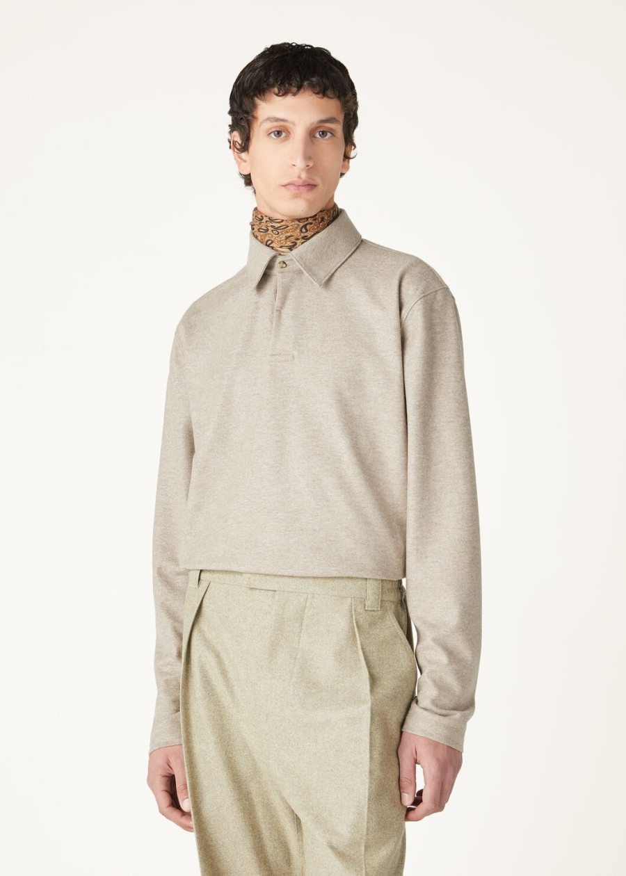 corte cashmere polo shirt van onbewerkt kasjmier
