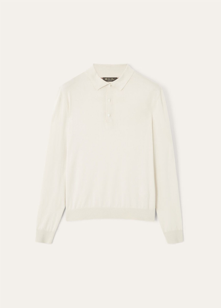 ice wish katoenen winterpoloshirt in zandkleur