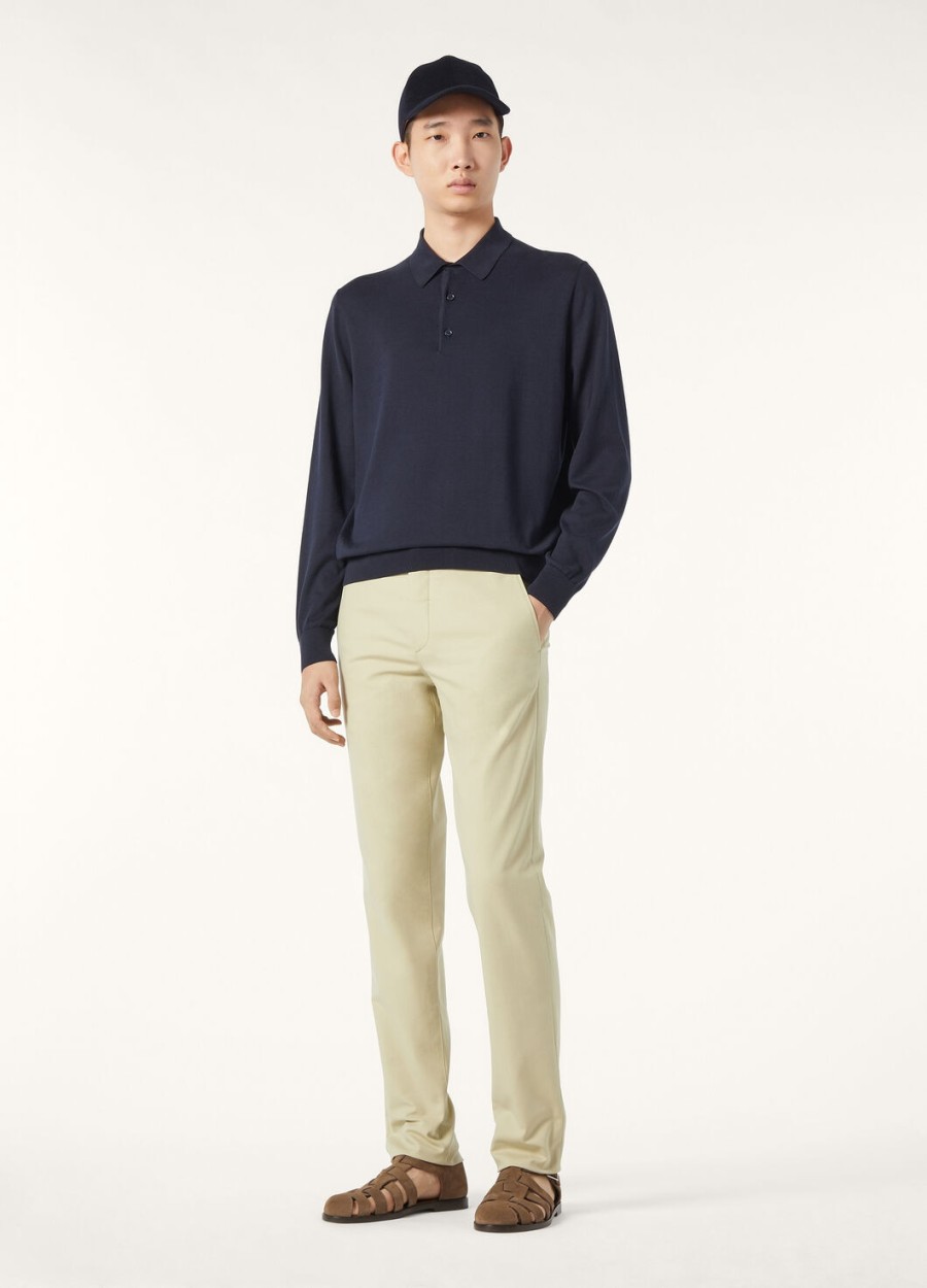 ice wish katoenen poloshirt in marineblauw