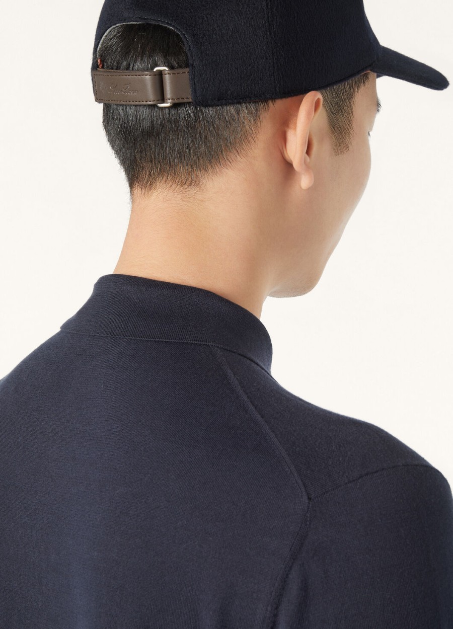 ice wish katoenen poloshirt in marineblauw