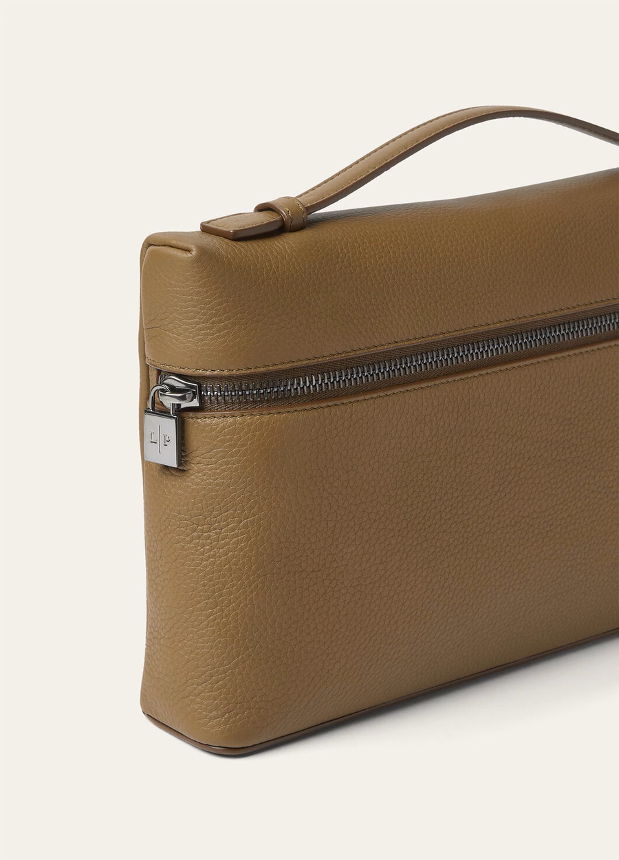 Extra tas L29 Kalfsleer met korrelstructuur Gezouten kappertjes/Onyx