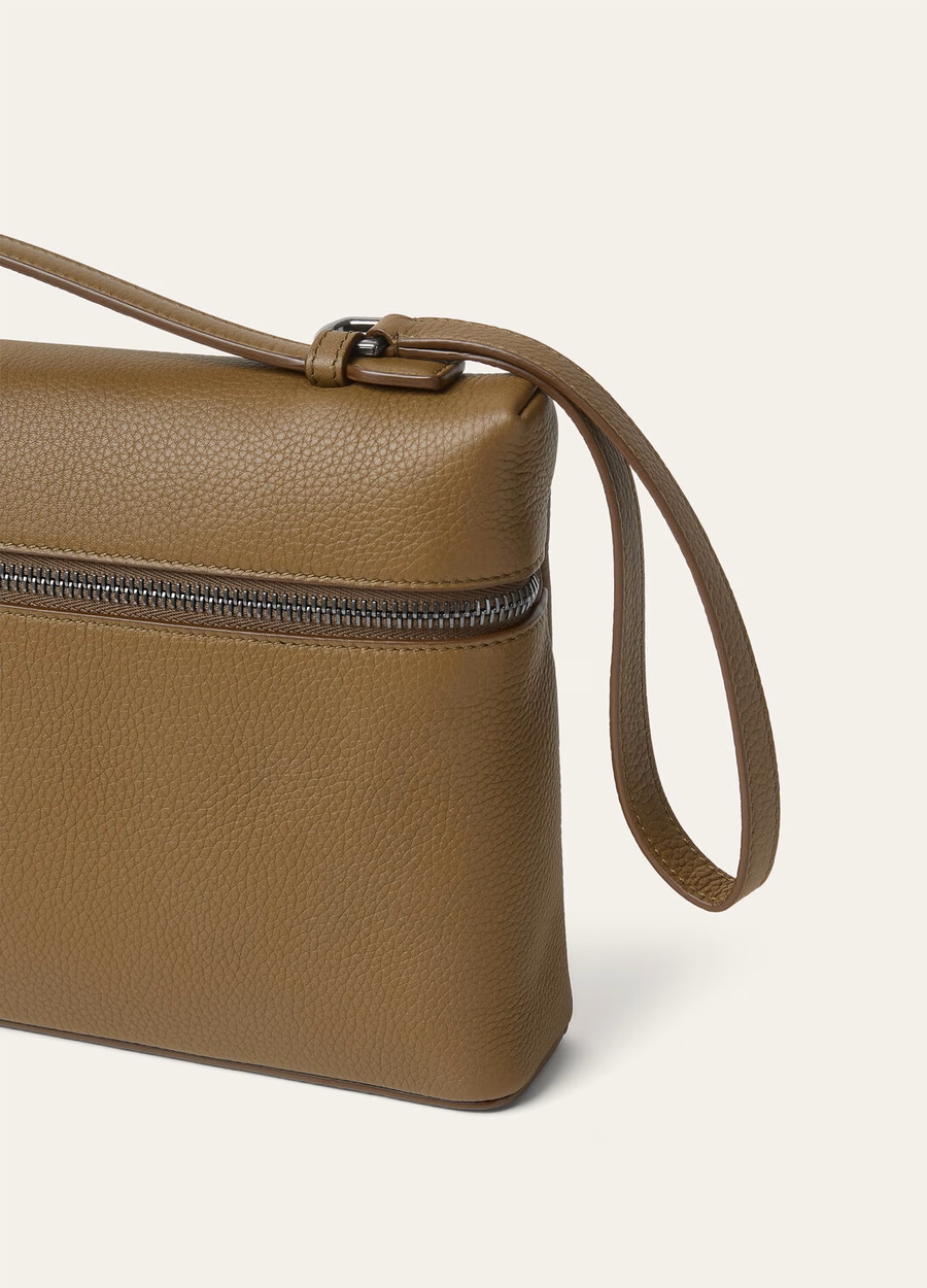 Extra tas L29 Kalfsleer met korrelstructuur Gezouten kappertjes/Onyx