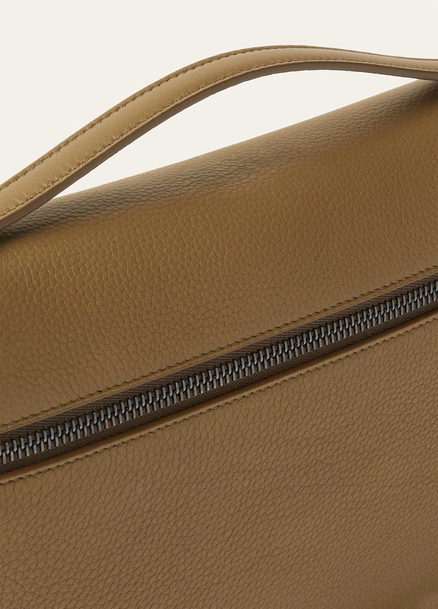 Extra tas L29 Kalfsleer met korrelstructuur Gezouten kappertjes/Onyx