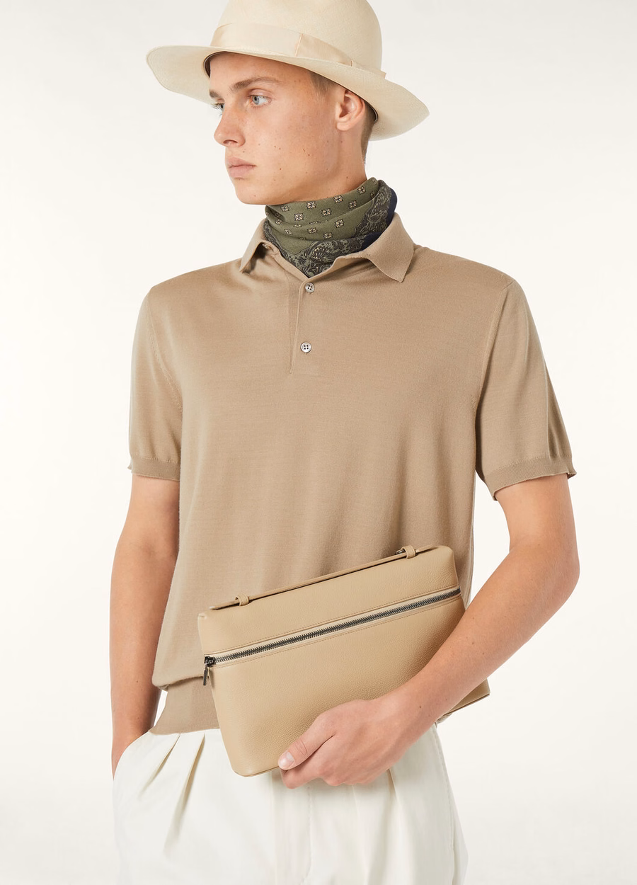 Extra hoes L29 Trench/Onyx in generfd kalfsleer