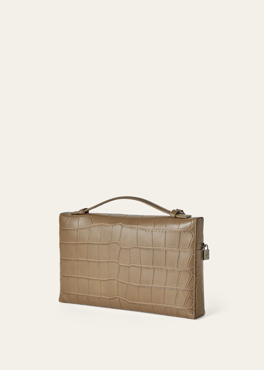 L29 Extra Case in Warm Mastic/Onyx Alligator Leather