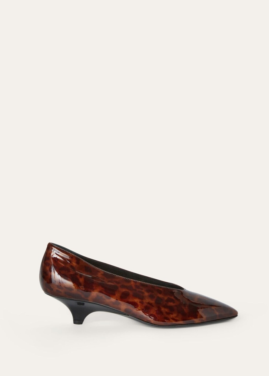 rebecca wedge pump bruin kalfsleer met dierenlak