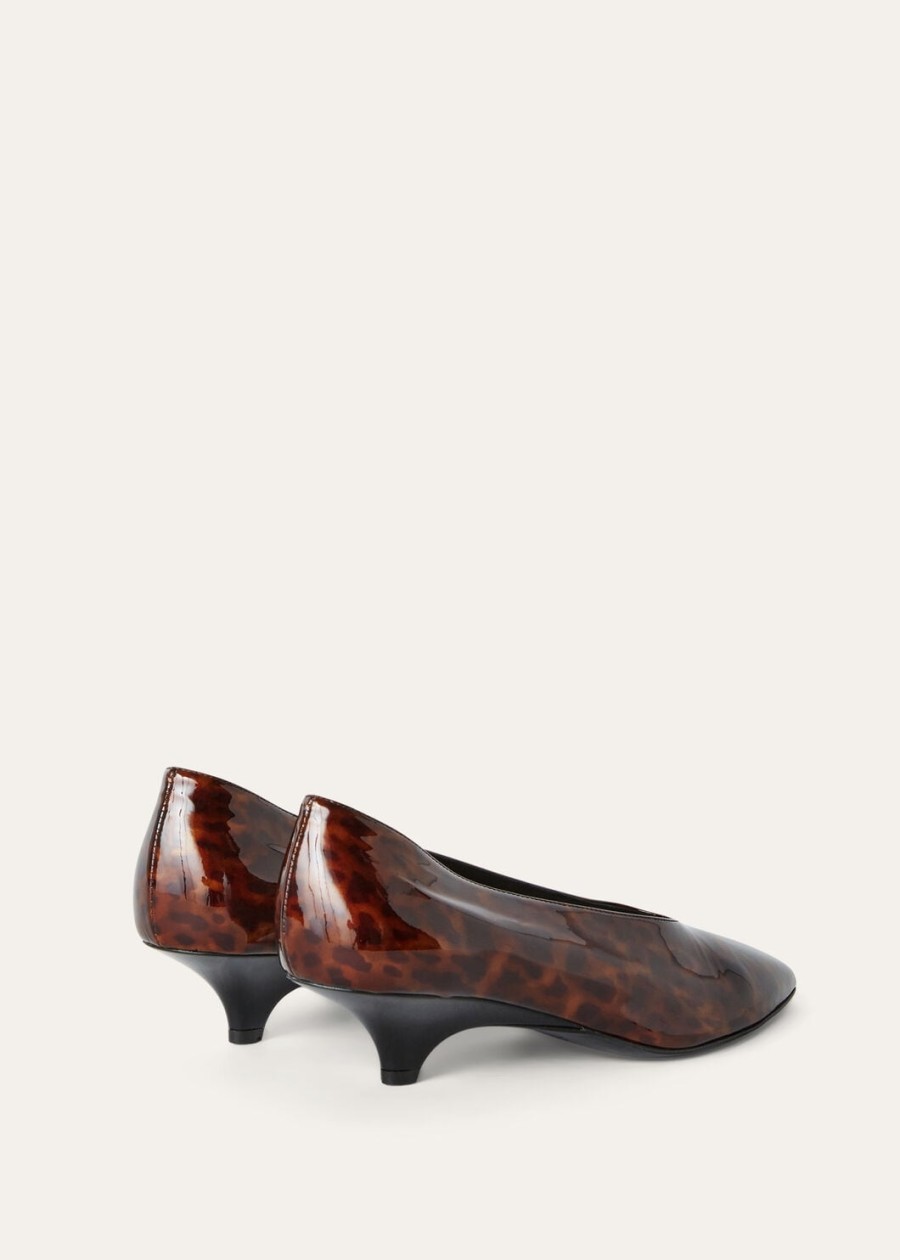 rebecca wedge pump bruin kalfsleer met dierenlak