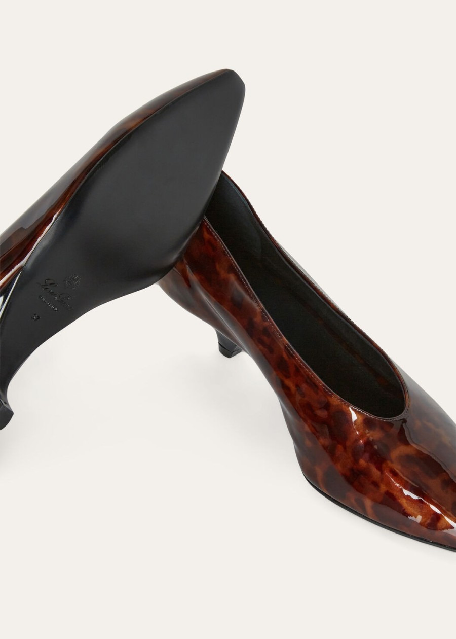 rebecca wedge pump bruin kalfsleer met dierenlak