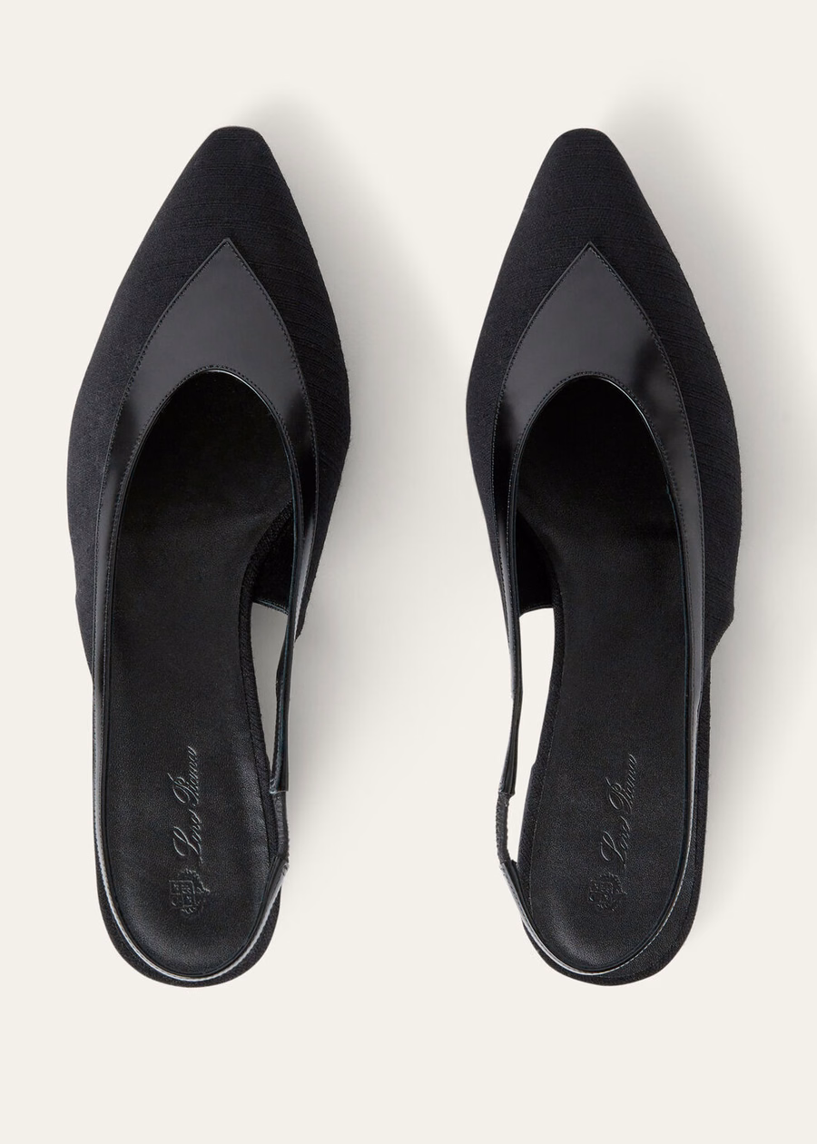 Rebecca Slingback van zwarte scheerwol