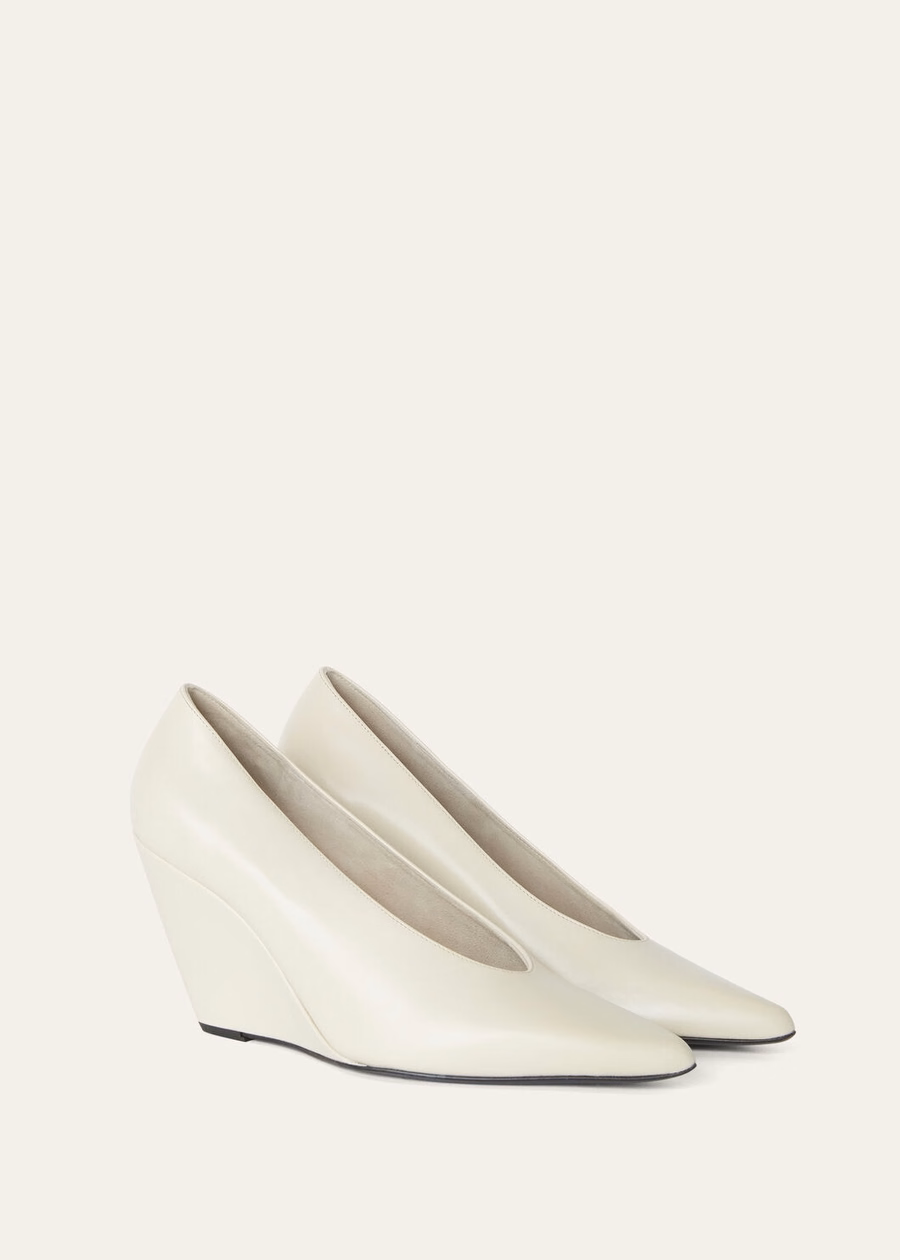 Viola High Wedge Pumps met koekjes- en roomsmaak, gemaakt van kalfsleer