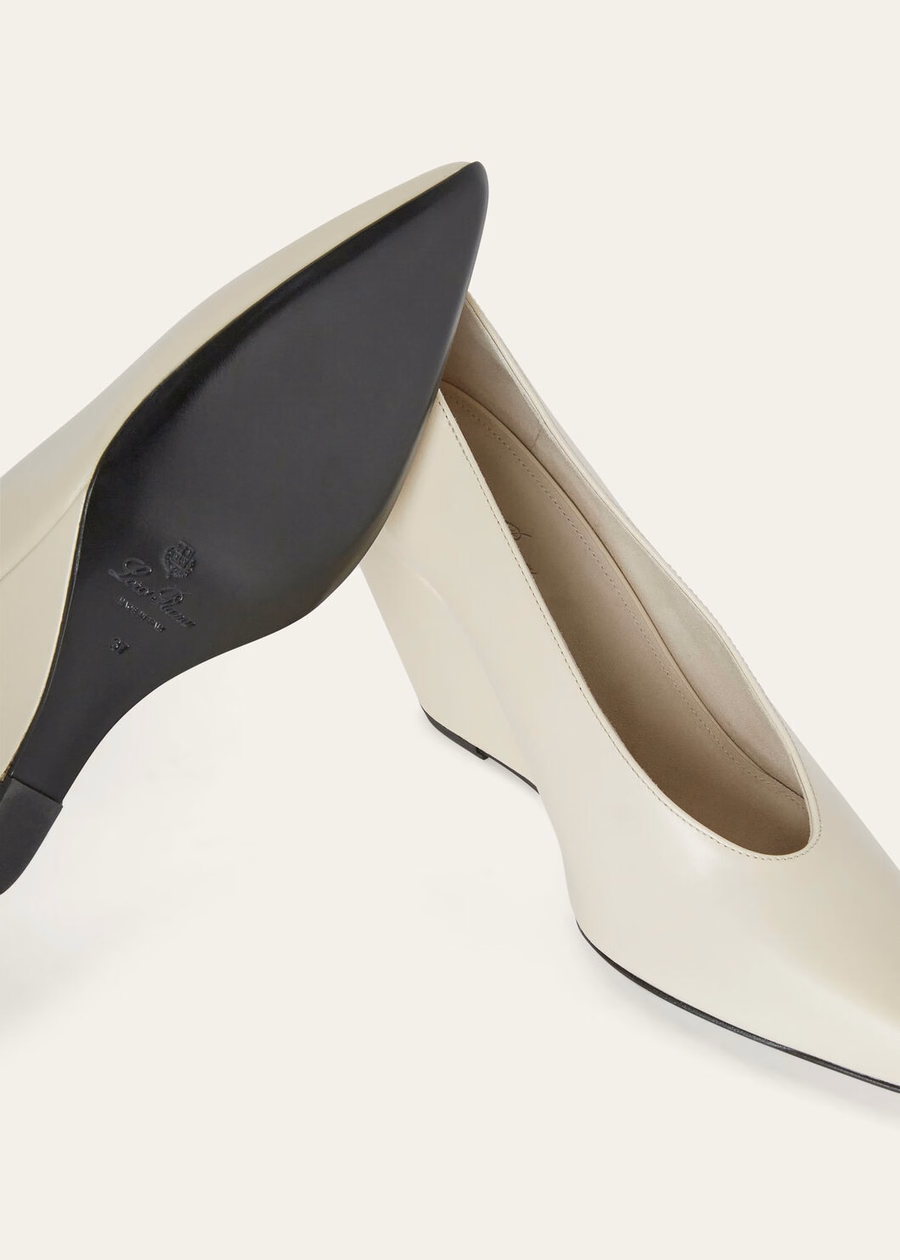Viola High Wedge Pumps met koekjes- en roomsmaak, gemaakt van kalfsleer
