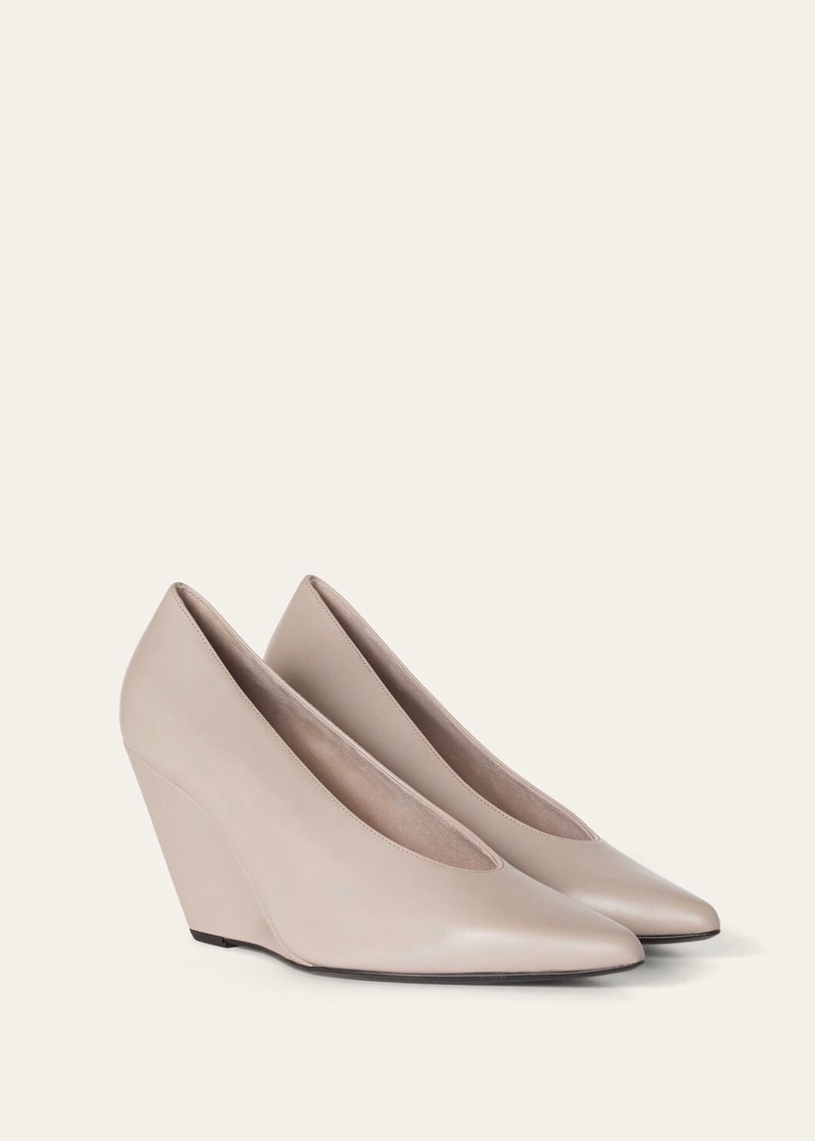 Viola High Wedge Pump roze kalfsleer Nouveau