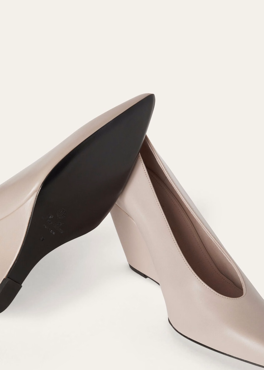 Viola High Wedge Pump roze kalfsleer Nouveau