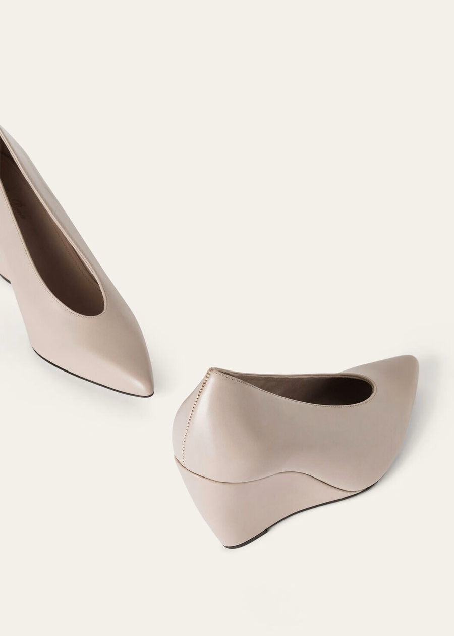 Viola High Wedge Pump roze kalfsleer Nouveau