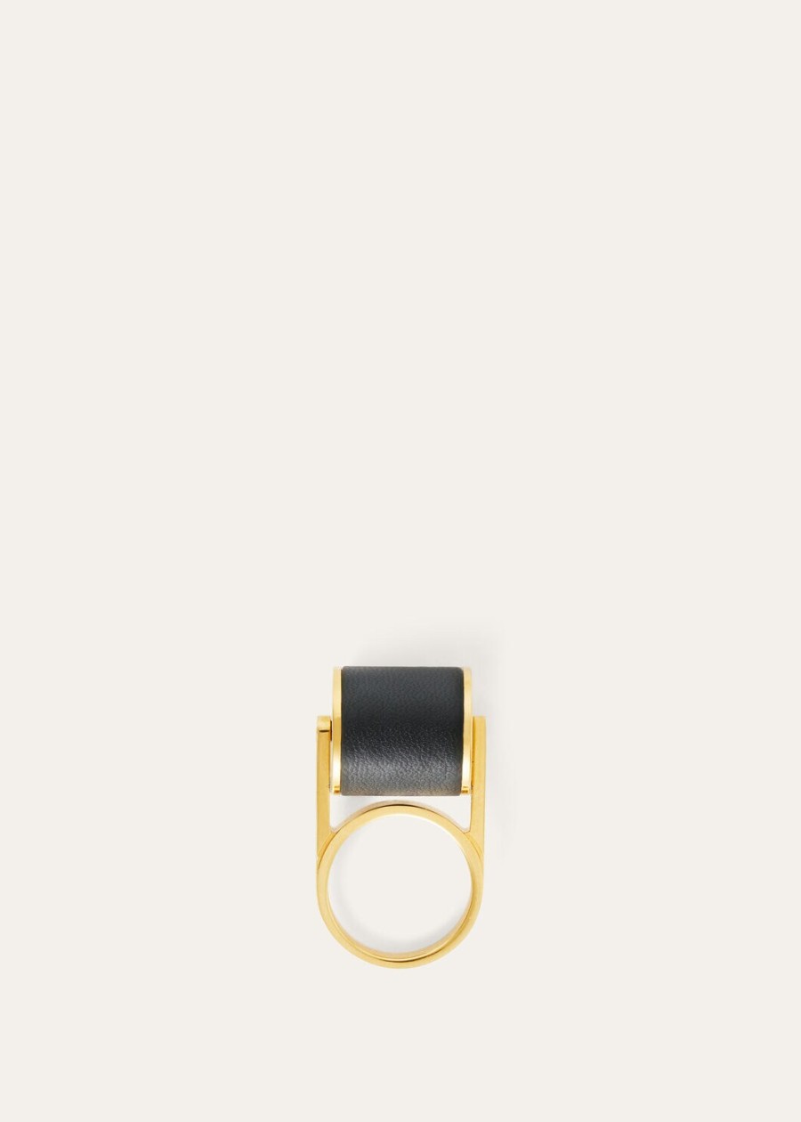 duo ring zwart messinggoud zon sieraden