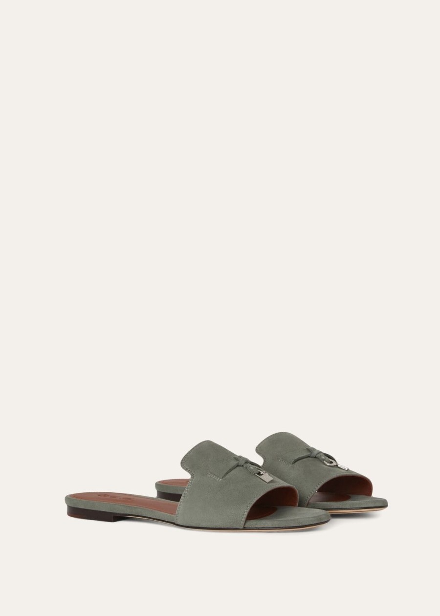 summer charms sandal suede goatskin army grey