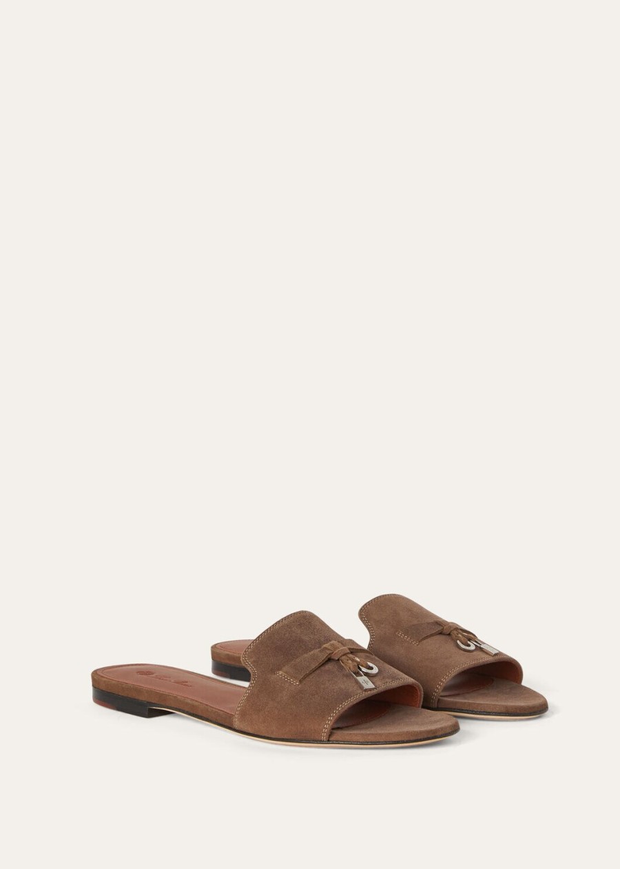 zomerse charmes bruine sandalen van geitenleer met drijfhoutmotief
