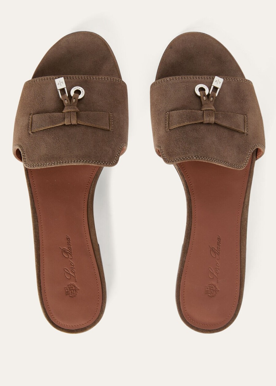 zomerse charmes bruine sandalen van geitenleer met drijfhoutmotief