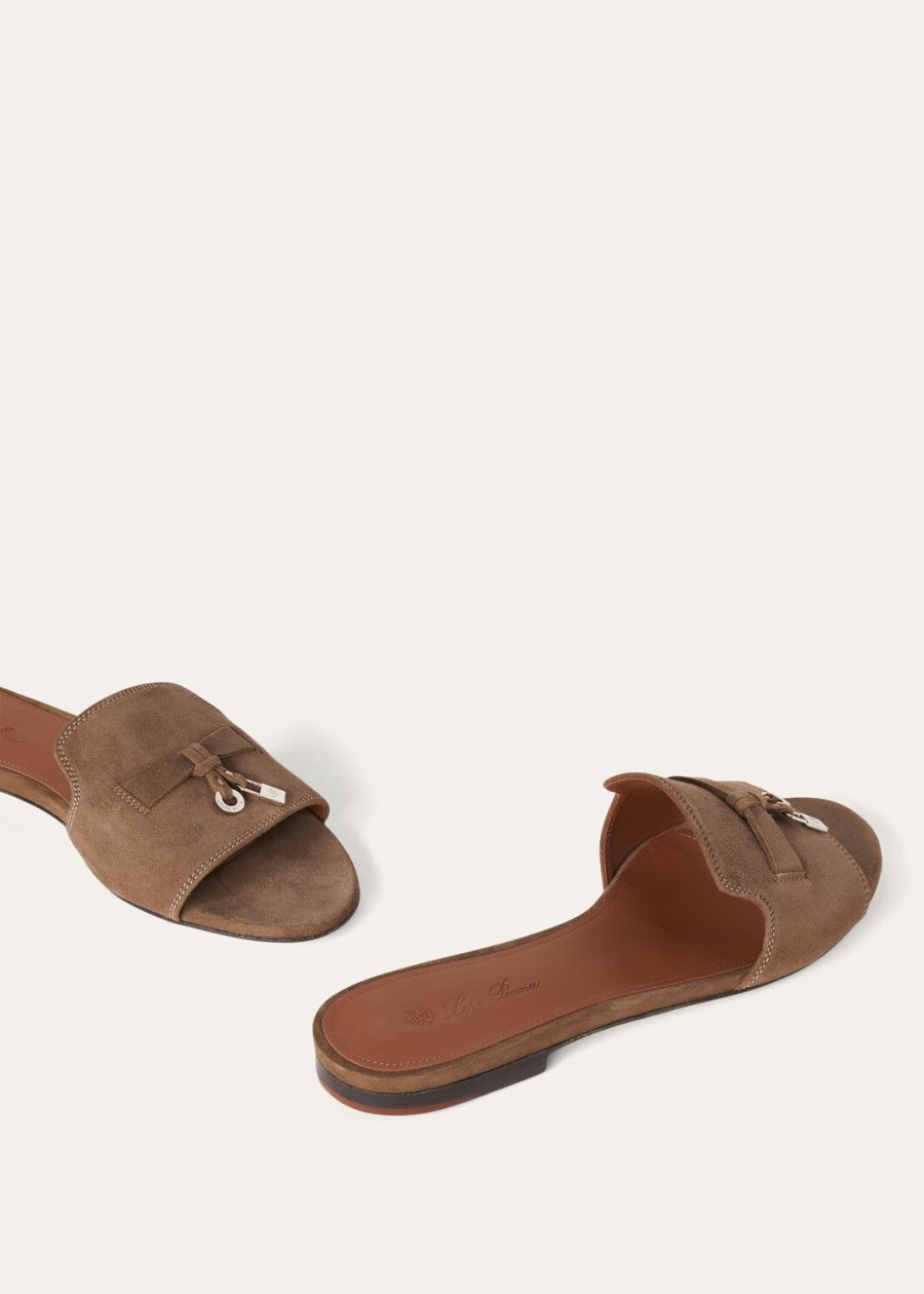 zomerse charmes bruine sandalen van geitenleer met drijfhoutmotief