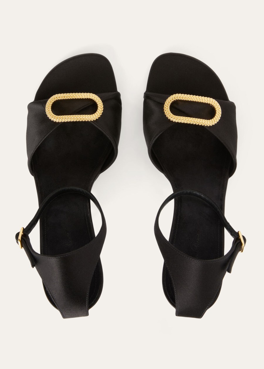 olympia sandalen met hak zijde viscose zwart