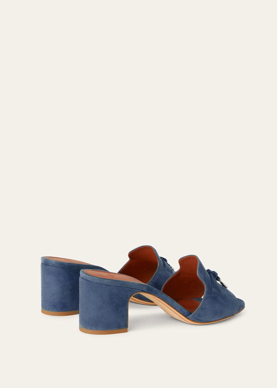 Summer Charms Suède Sandalen Geitenleren Denim