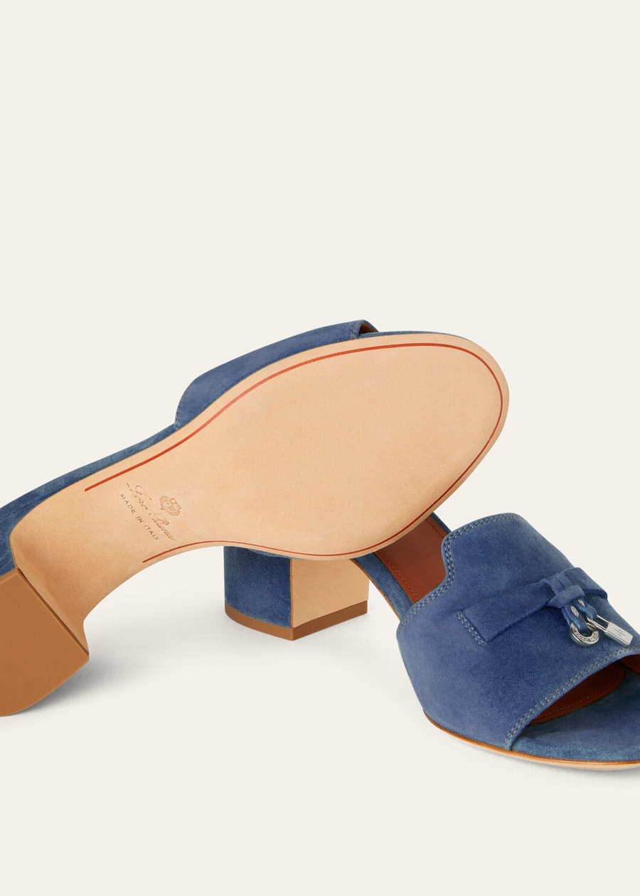 Summer Charms Suède Sandalen Geitenleren Denim