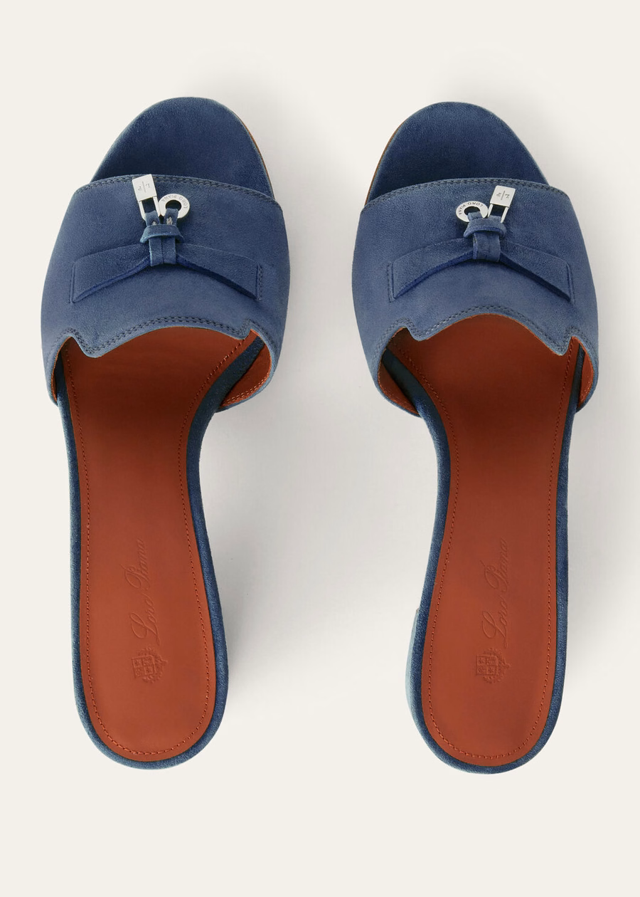 Summer Charms Suède Sandalen Geitenleren Denim