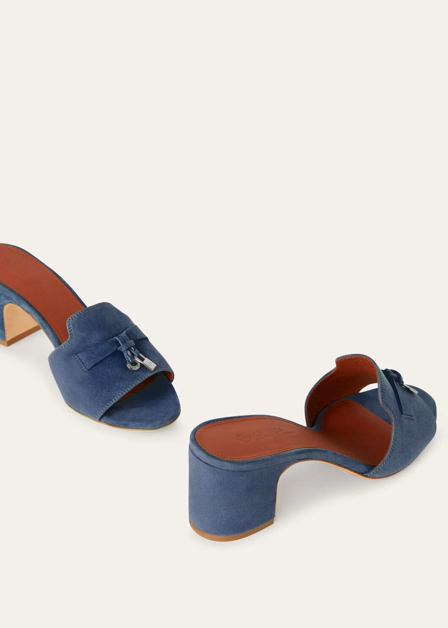 Summer Charms Suède Sandalen Geitenleren Denim