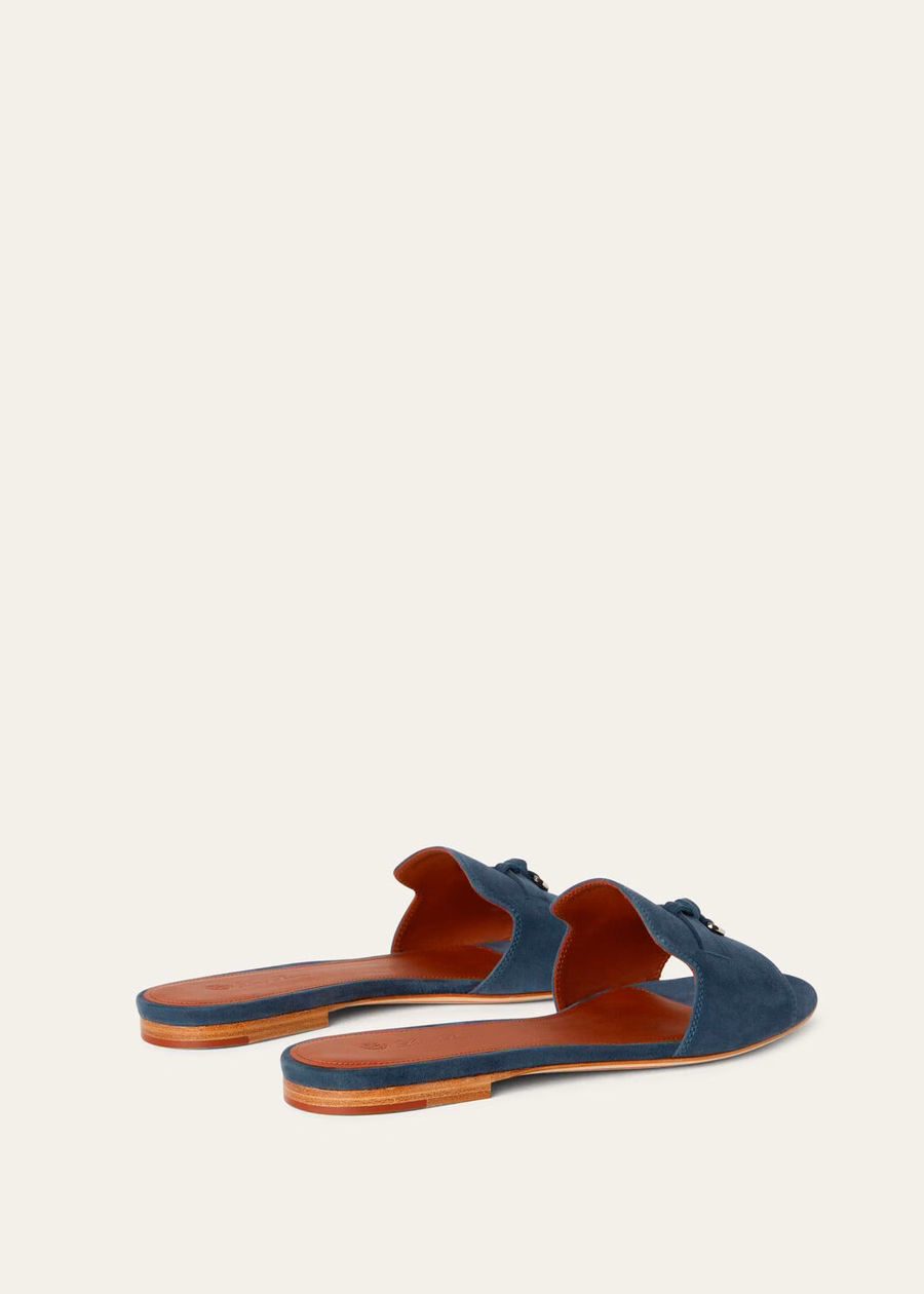 Summer Charms Suède Sandalen Geitenleren Denim