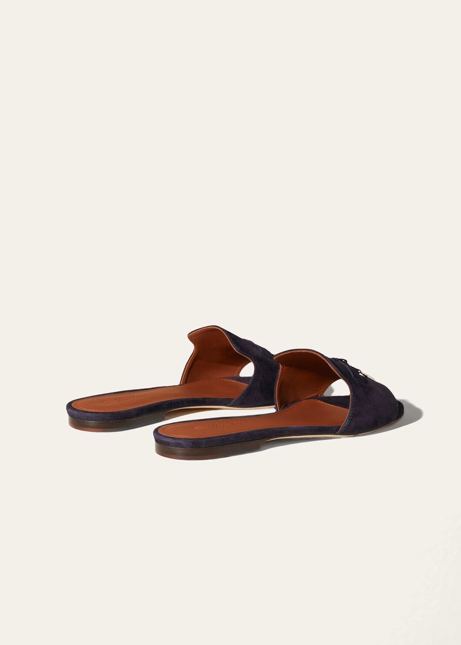Zomerse Charms sandalen van geitenleer in marineblauw