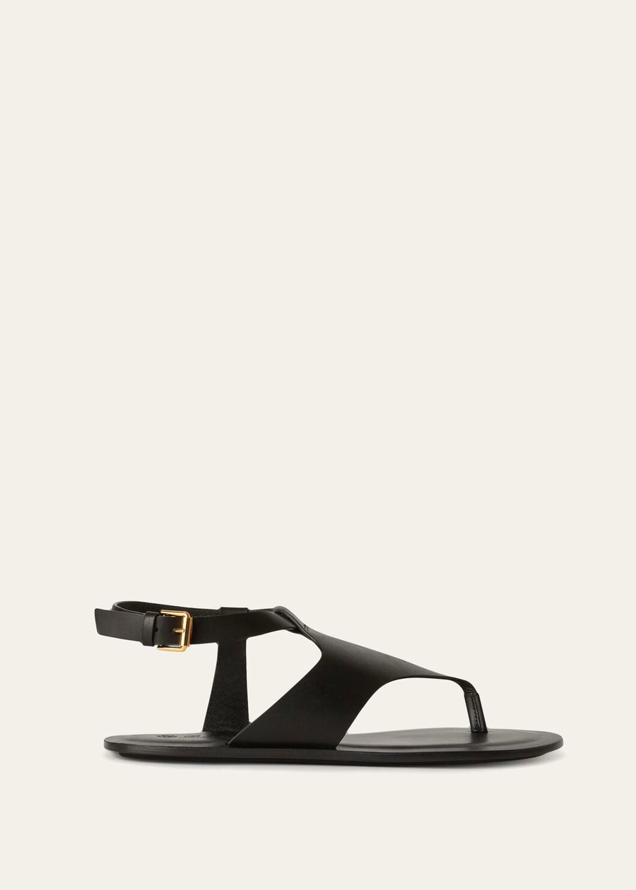 Trani sandalen van zwart kalfsleer