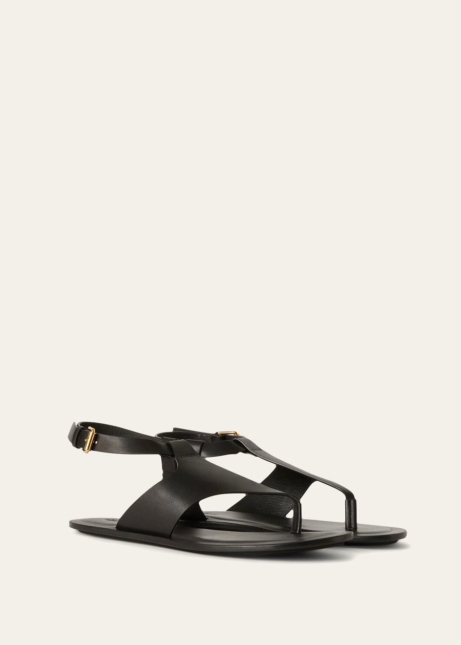 Trani sandalen van zwart kalfsleer
