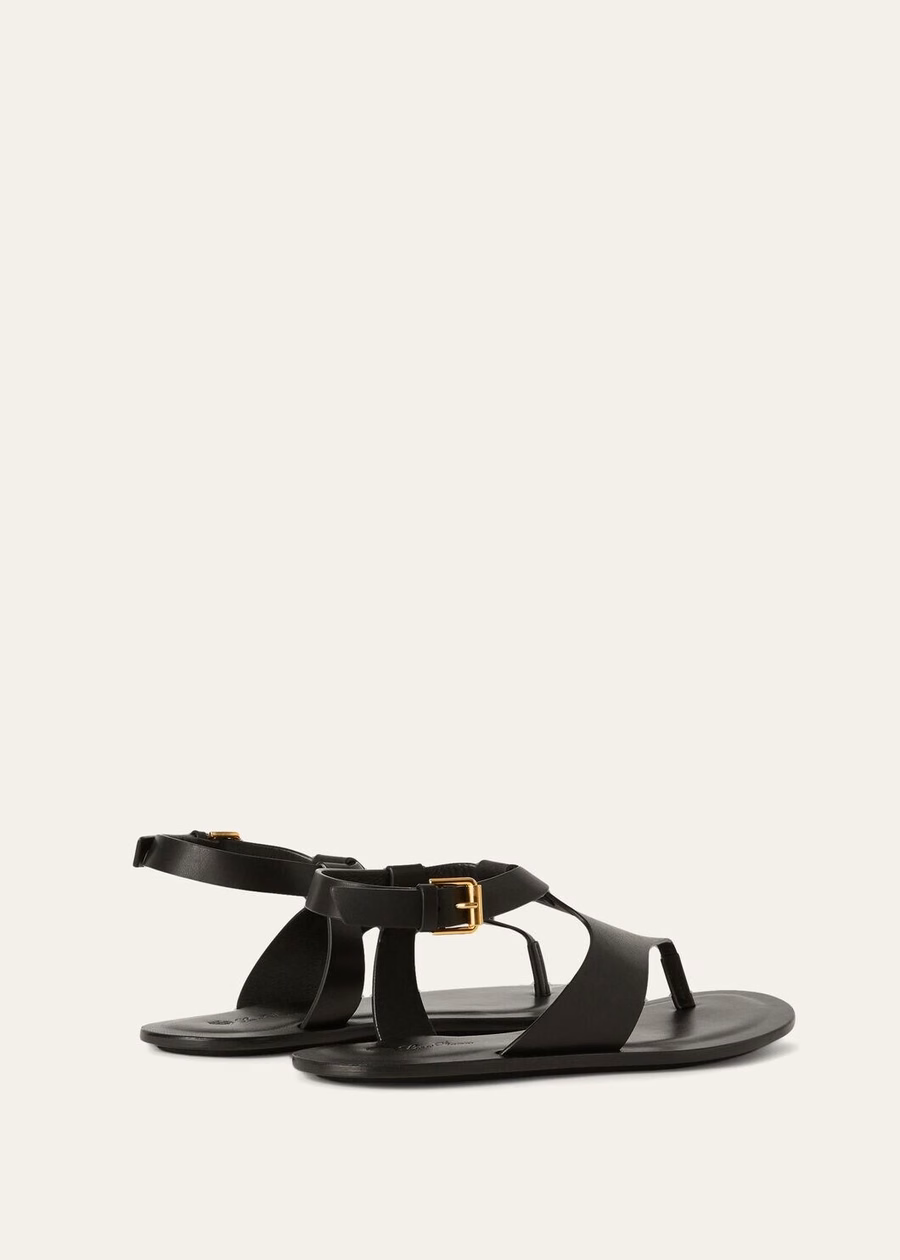 Trani sandalen van zwart kalfsleer
