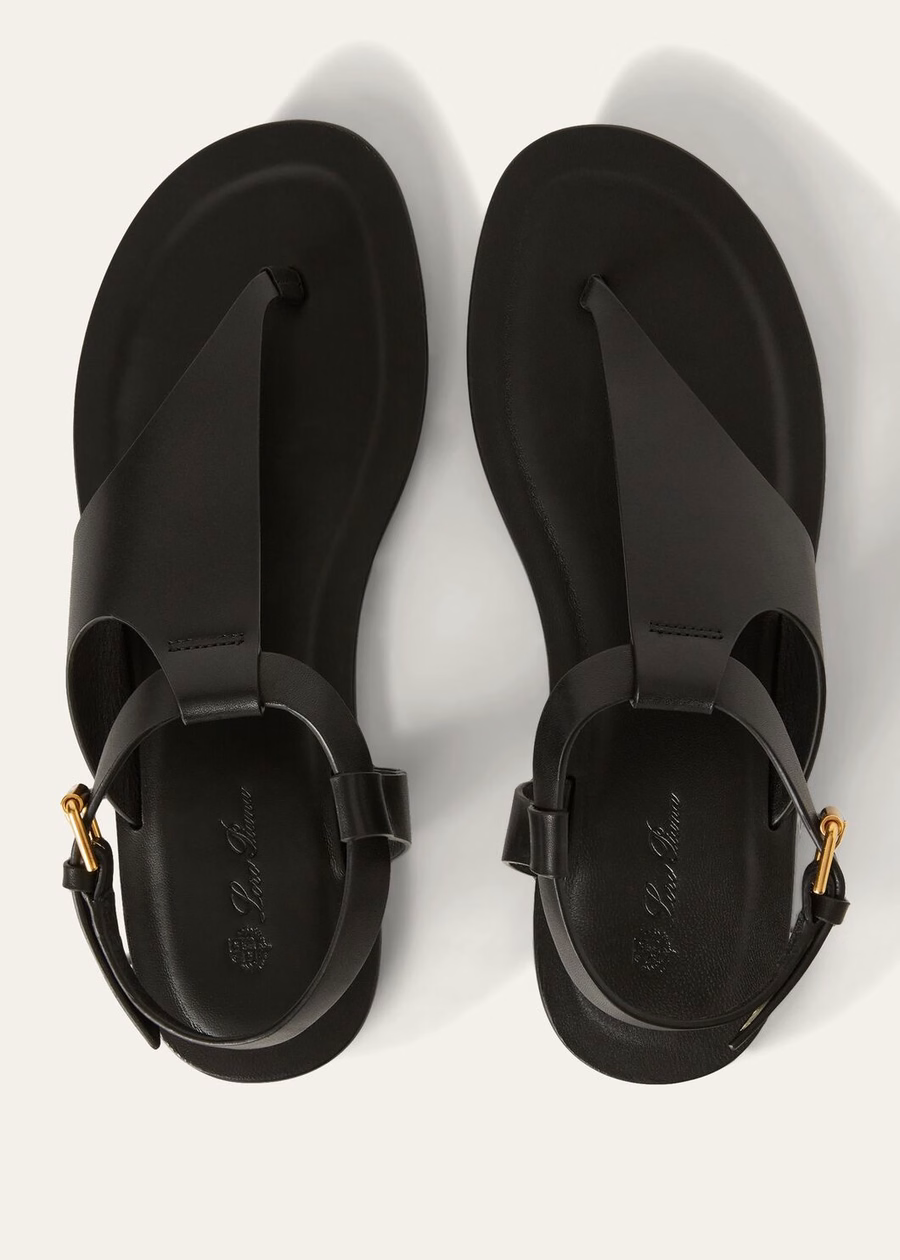 Trani sandalen van zwart kalfsleer