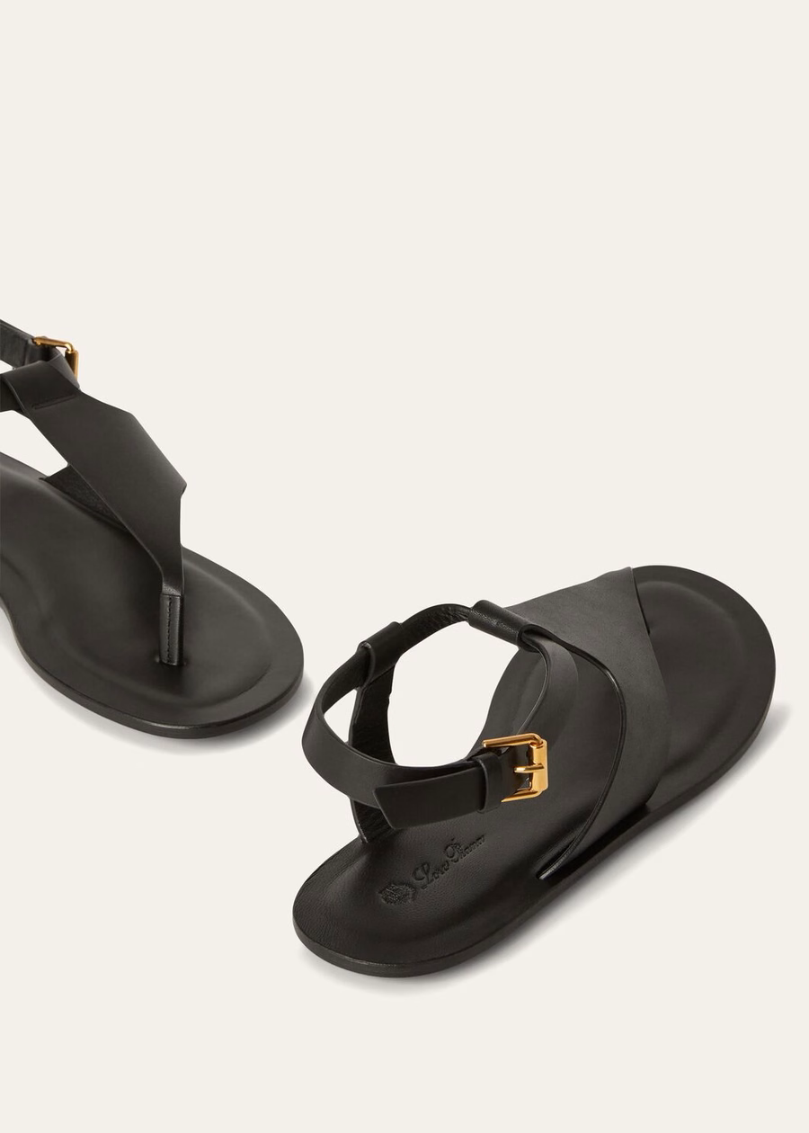Trani sandalen van zwart kalfsleer