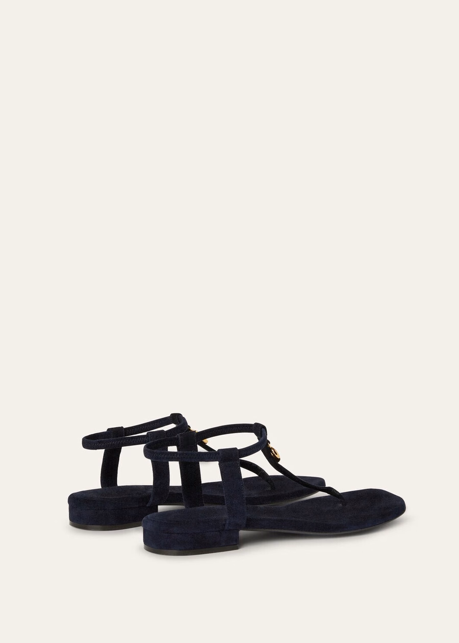 Mindil Sandalen Marineblauw Leer