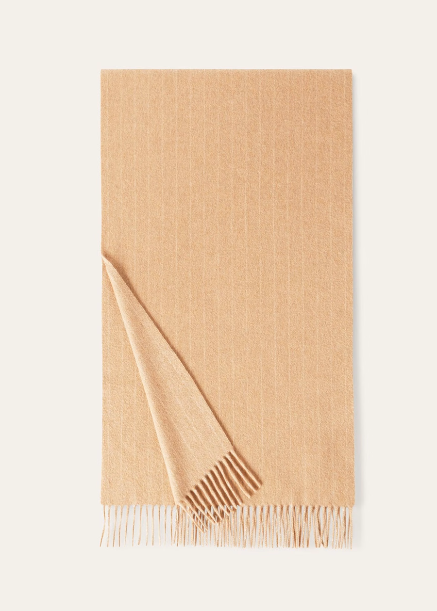 Grande Gias Sjaal van Kasjmier, Scheerwol, Warm Zand Melange/Licht Angora