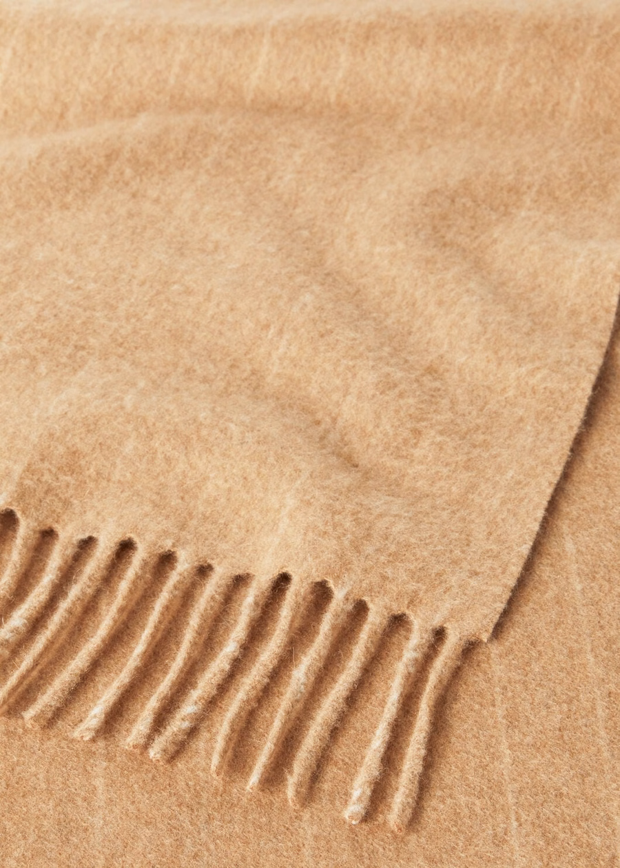Grande Gias Sjaal van Kasjmier, Scheerwol, Warm Zand Melange/Licht Angora