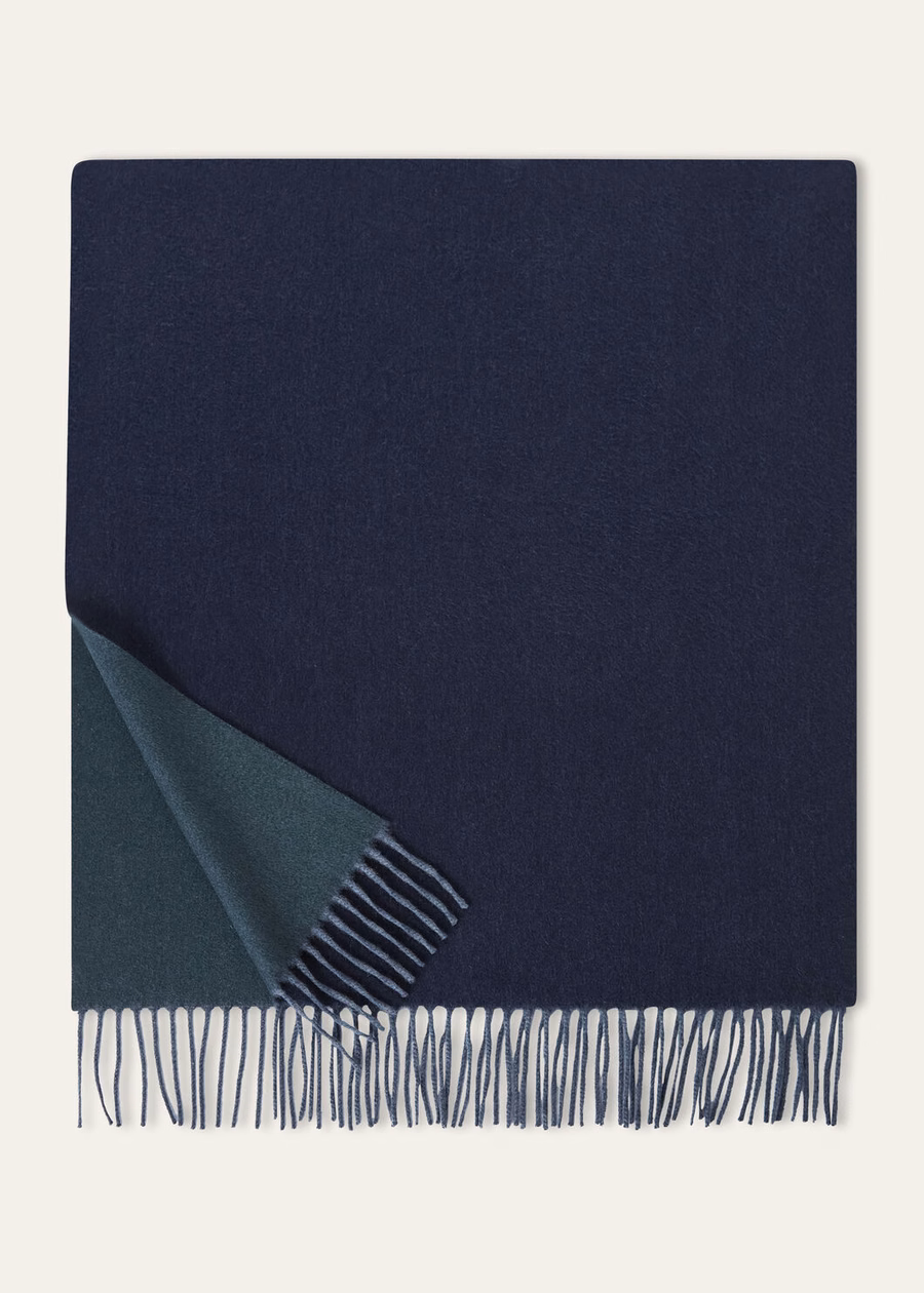 Baby Cashmere Two-Tone Sjaal Eclipse Blue/Emerald Noire