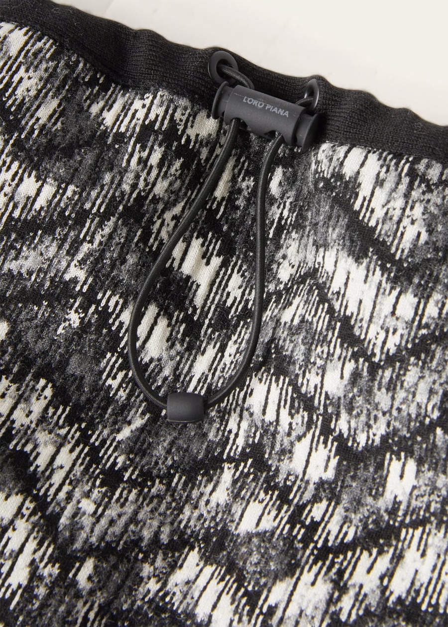Alpe Lavazei Kraagsjaal Zijde Kasjmier Scheerwol Nougat/Flanel Melange/Zwart