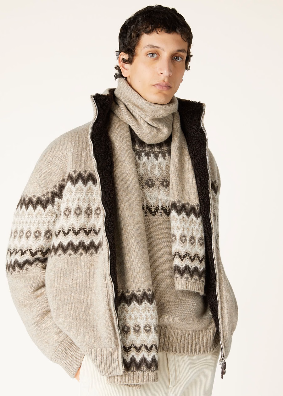 Alpe Pile Kasjmier Sjaal Beige/Shadow Melange