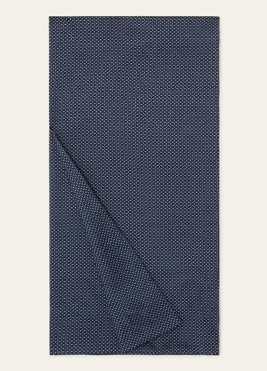 Kaleidoscoop sjaal van zijde in sterrenblauw/lichtblauw/eclipsblauw