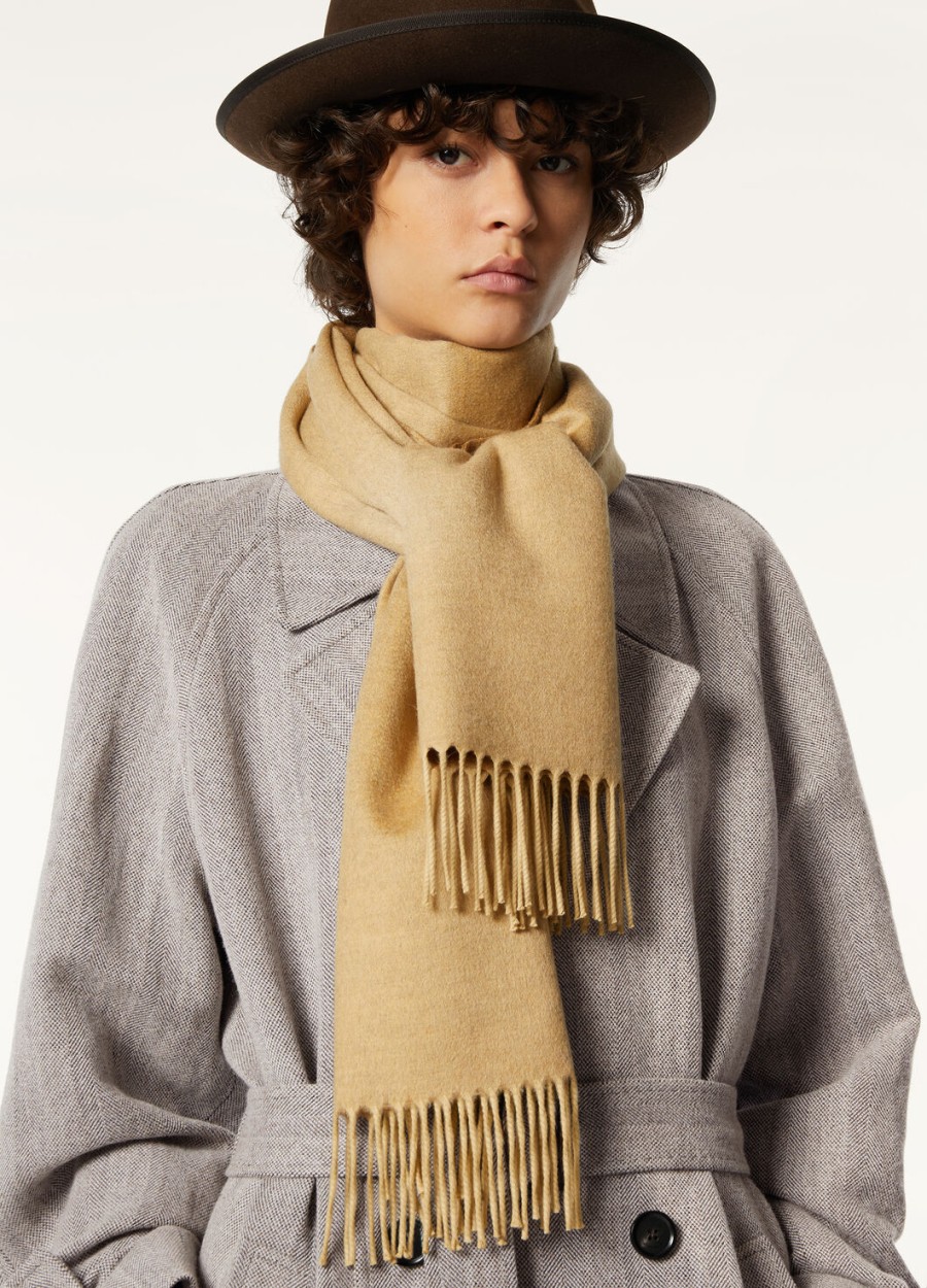 baby cashmere prairie sand melangebreen camel melange tweekleurige sjaal