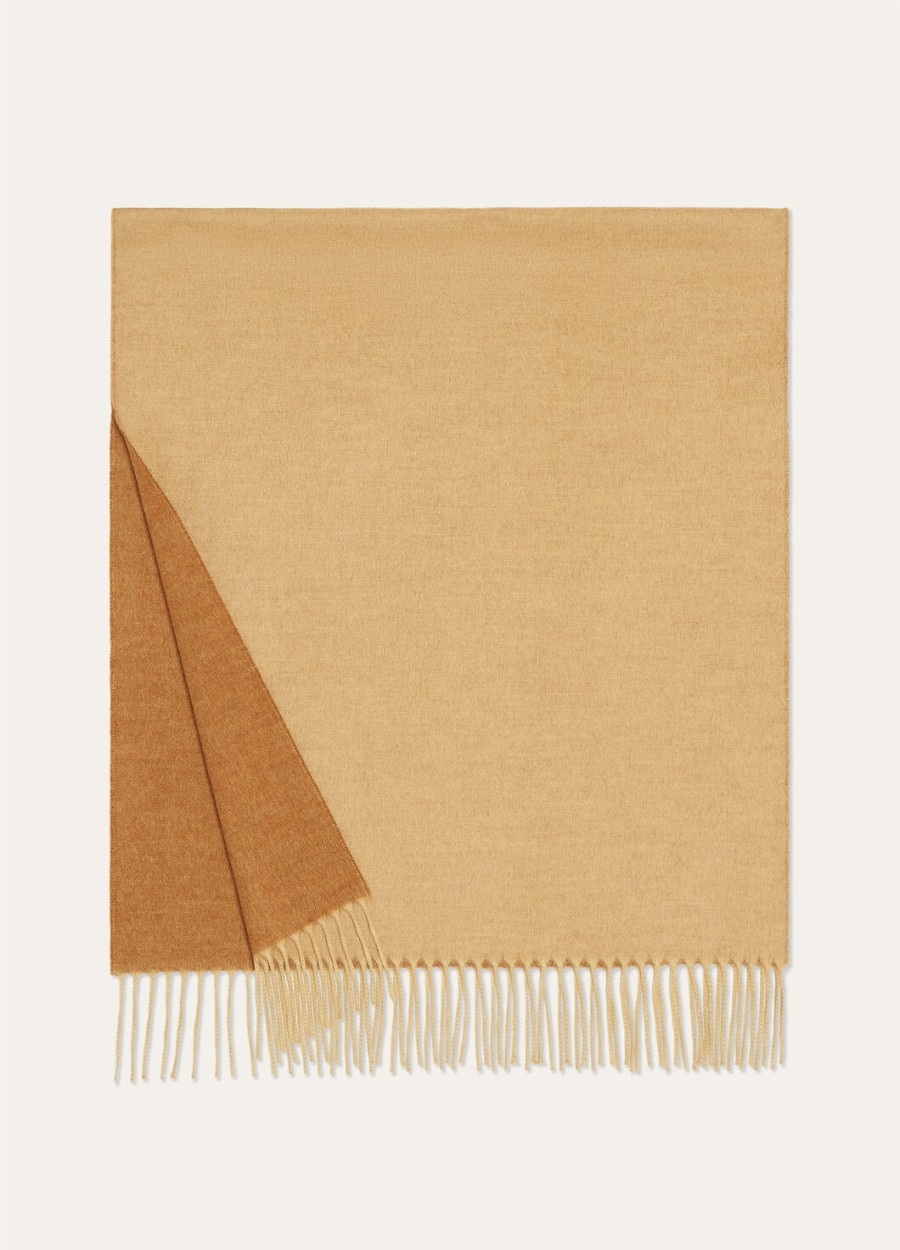baby cashmere prairie sand melangebreen camel melange tweekleurige sjaal