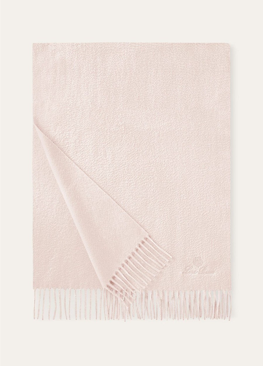 extra grote unita kasjmier sjaal in blush beige melange