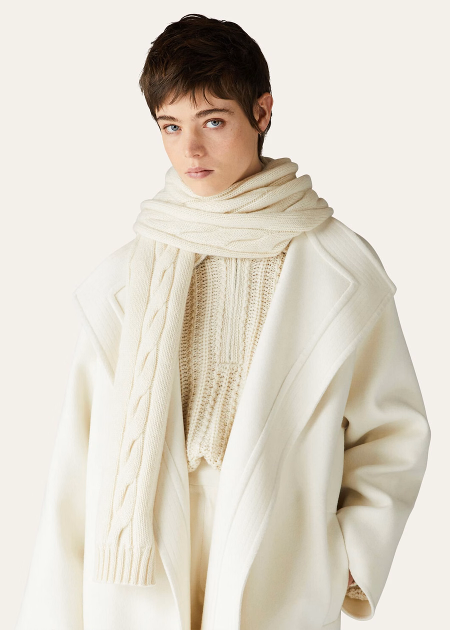 Napier Sjaal Baby Kasjmier Coarsehair® Witte Sneeuw